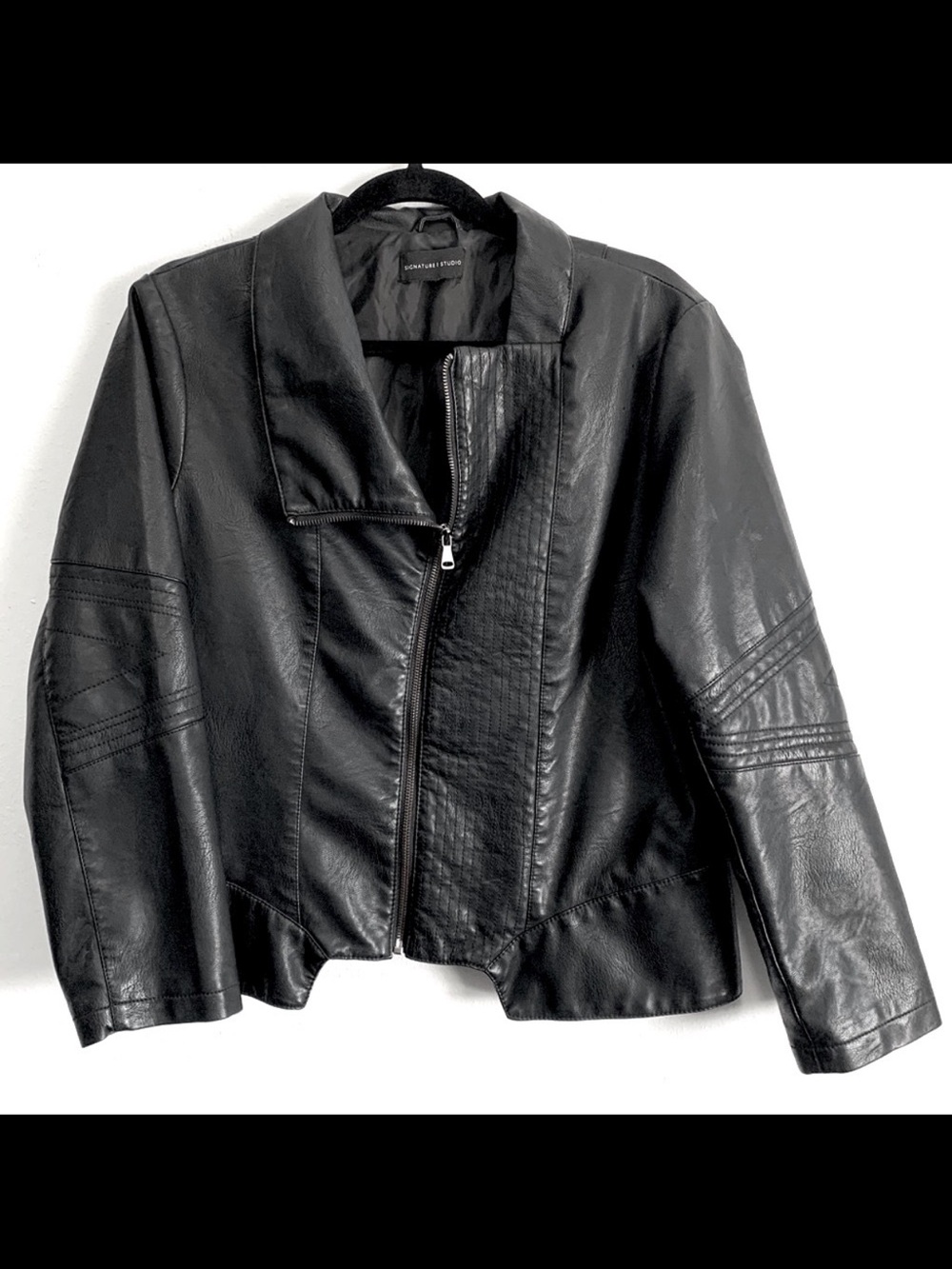 Signature Studio Faux Leather Moto Jacket